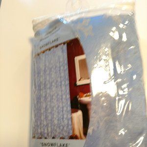 SNOWFLAKE SHOWER CURTAINS BLUE AND WHITE
